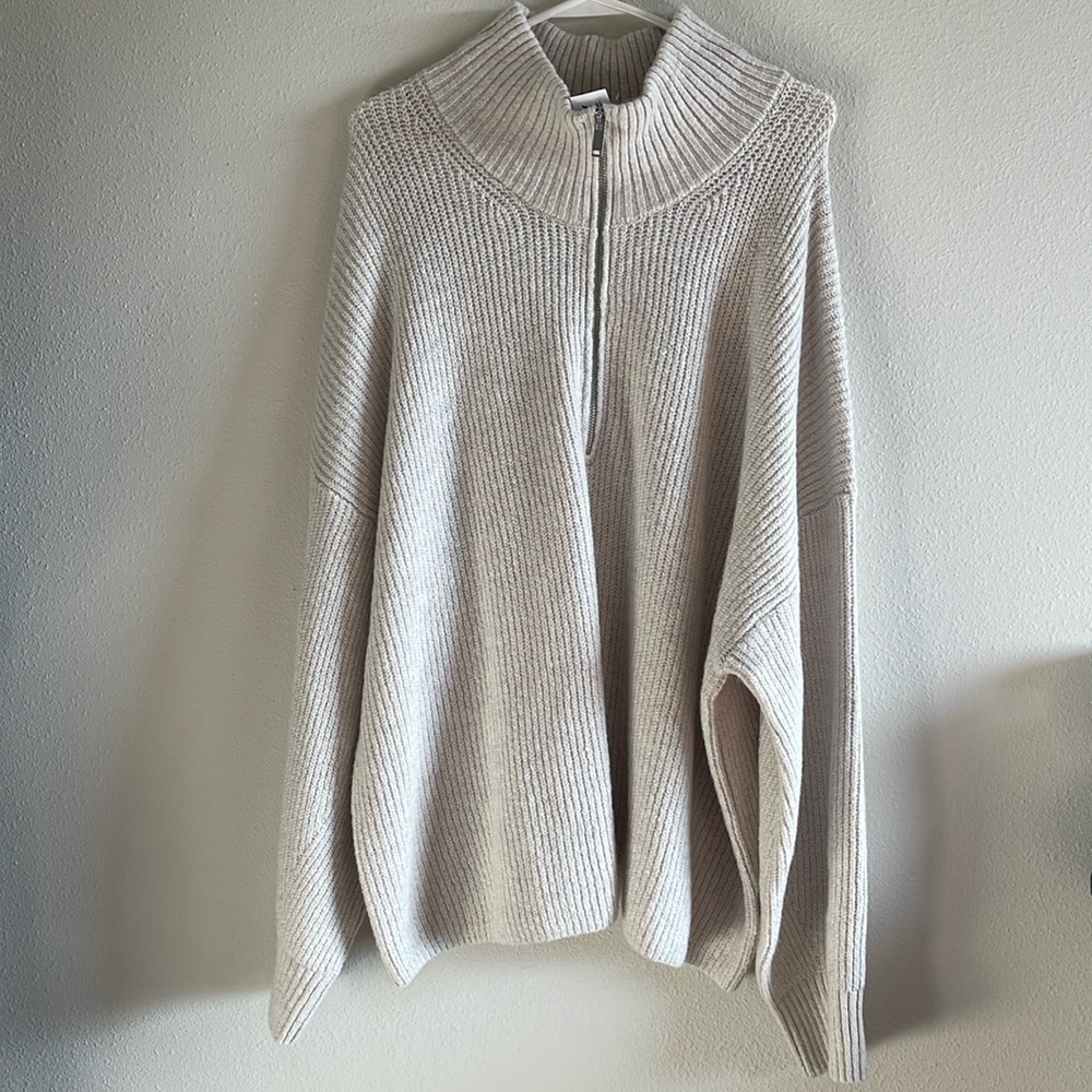 NWT Women’s XXL Half Zip Sweater from Old Navy - Sea Salt Cream Color